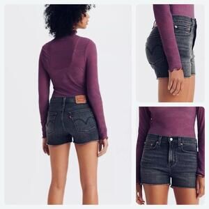 Levi's Black High Rise Stretch Denim Shorts Size 25